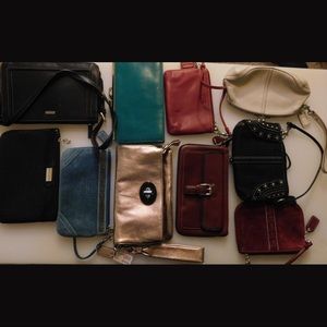 10 clutches/wallets/mini purses